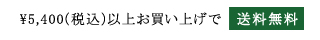 5400円（税込）以上お買い上げで送料無料